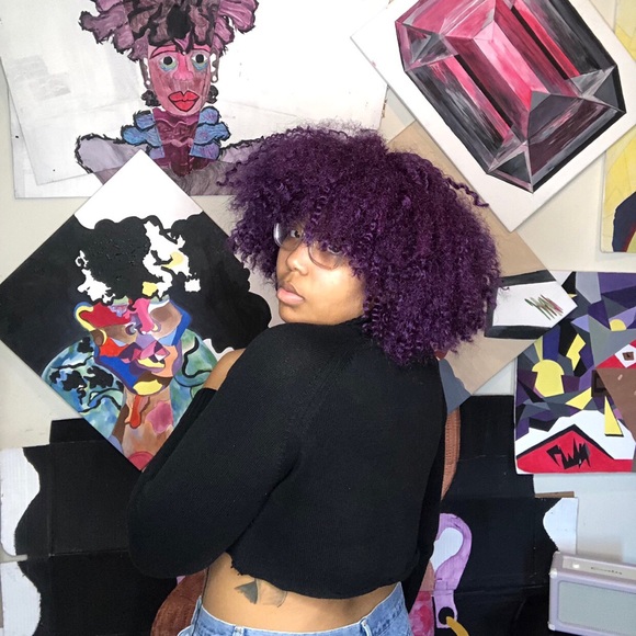 Cropped black knit turtleneck - Picture 3 of 4